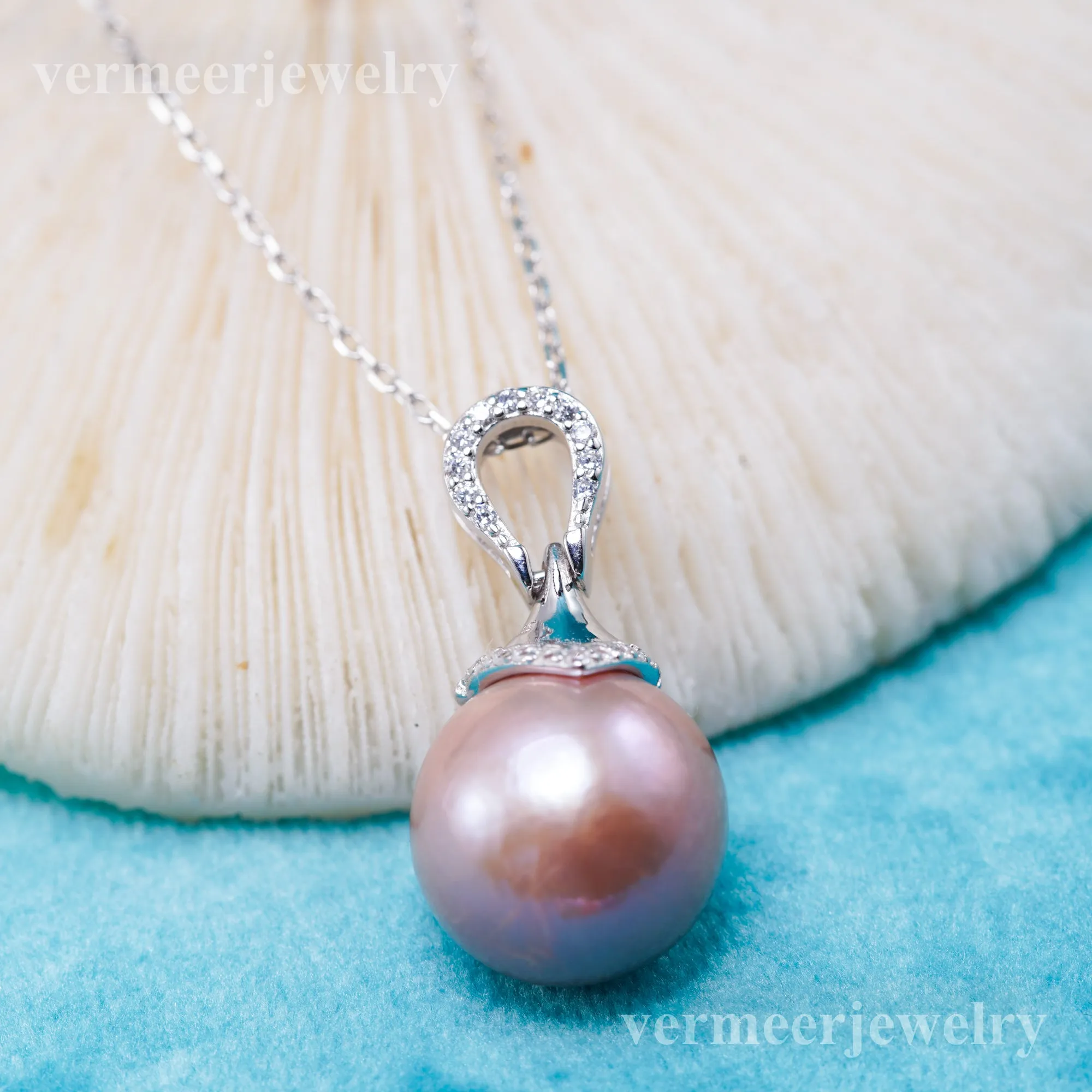 Pe011075 DIY 9-12mm Natural Freshwater pearl pendant accessory 925 sterling silver engagement jewelry necklace for women