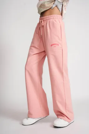 Peach Pink Wide-leg Sweatpants