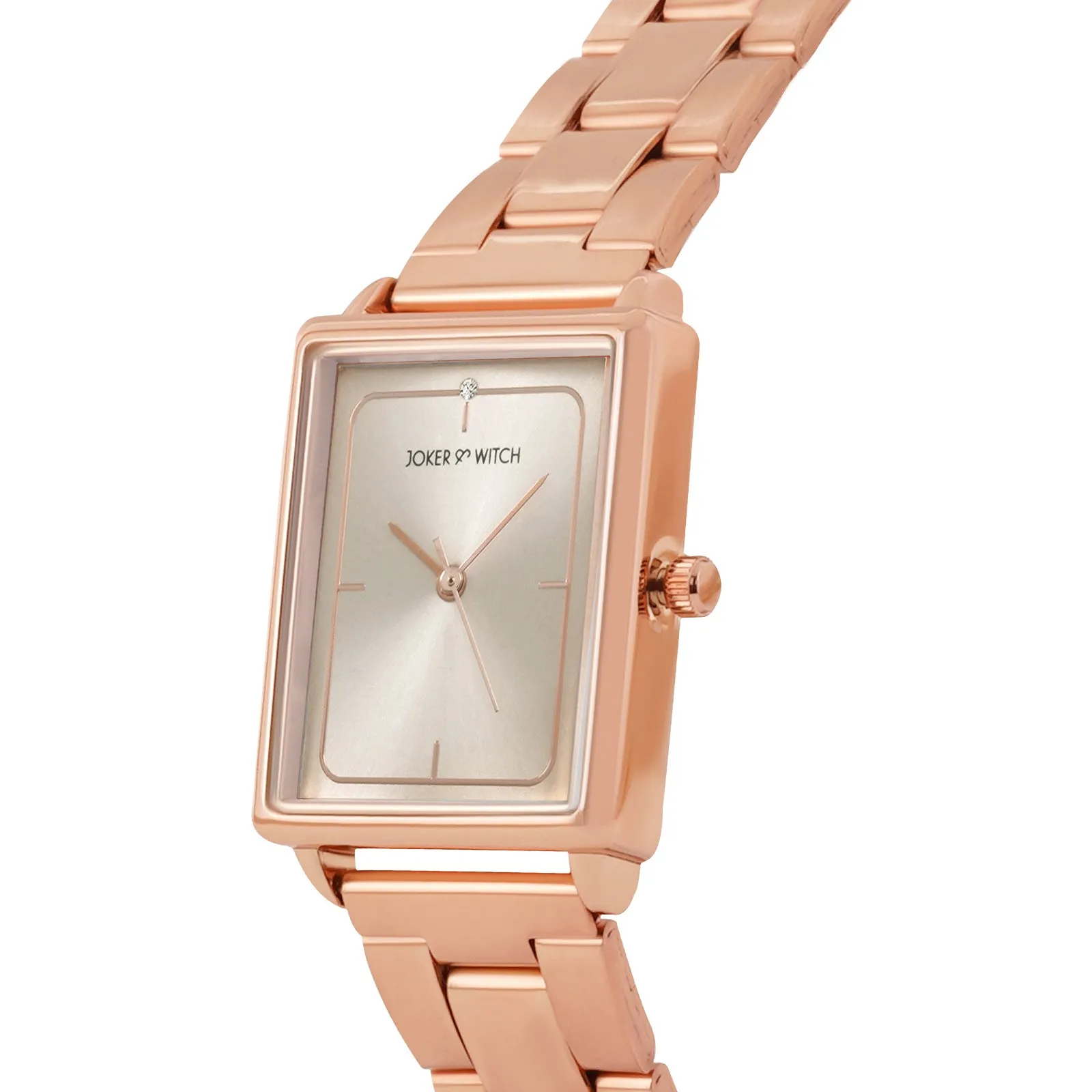 Quad All Rosegold Metallic Strap Watch