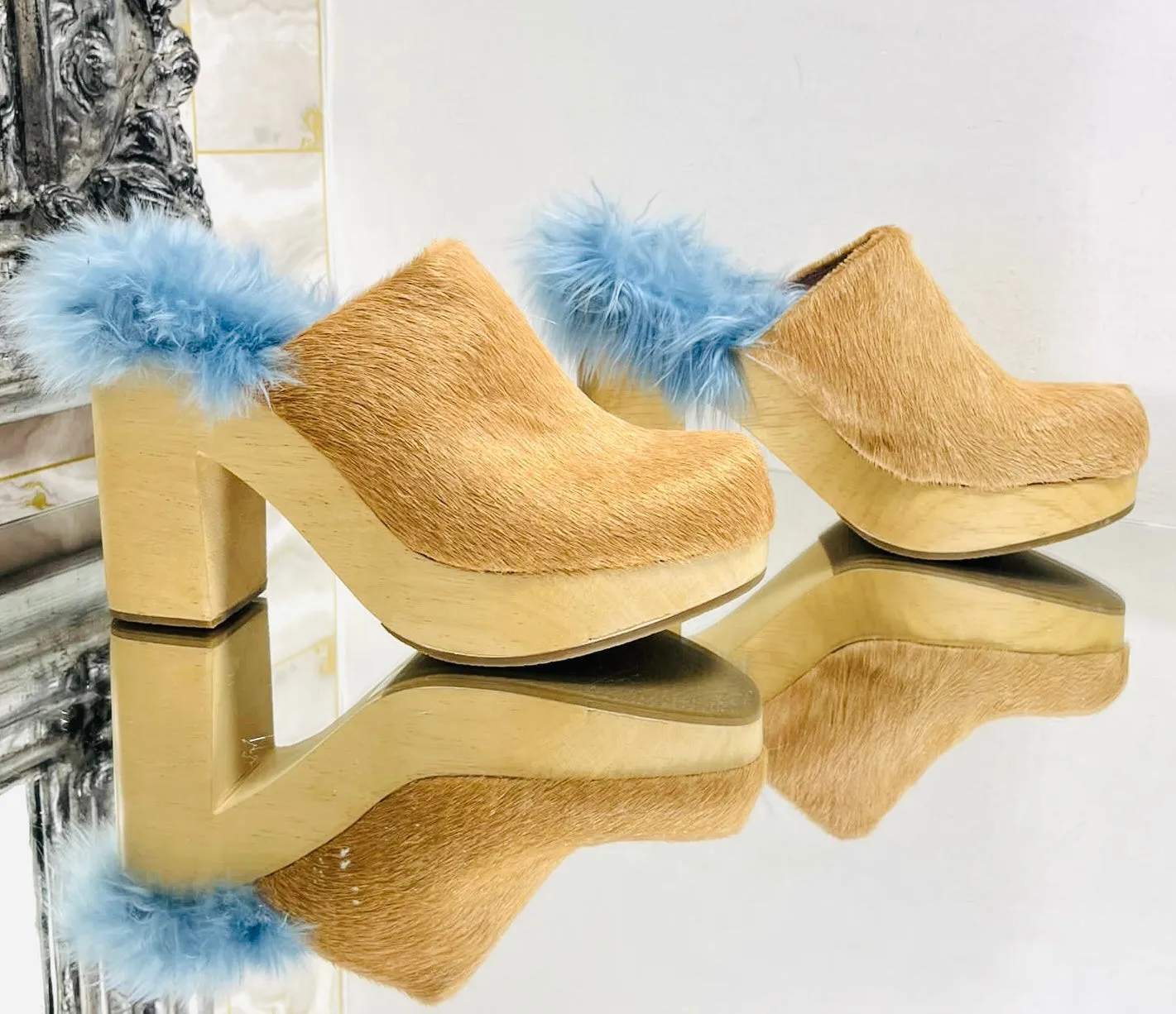 Rachel Comey Cow Hair & Alpaca Fur Clogs. Size 40.5