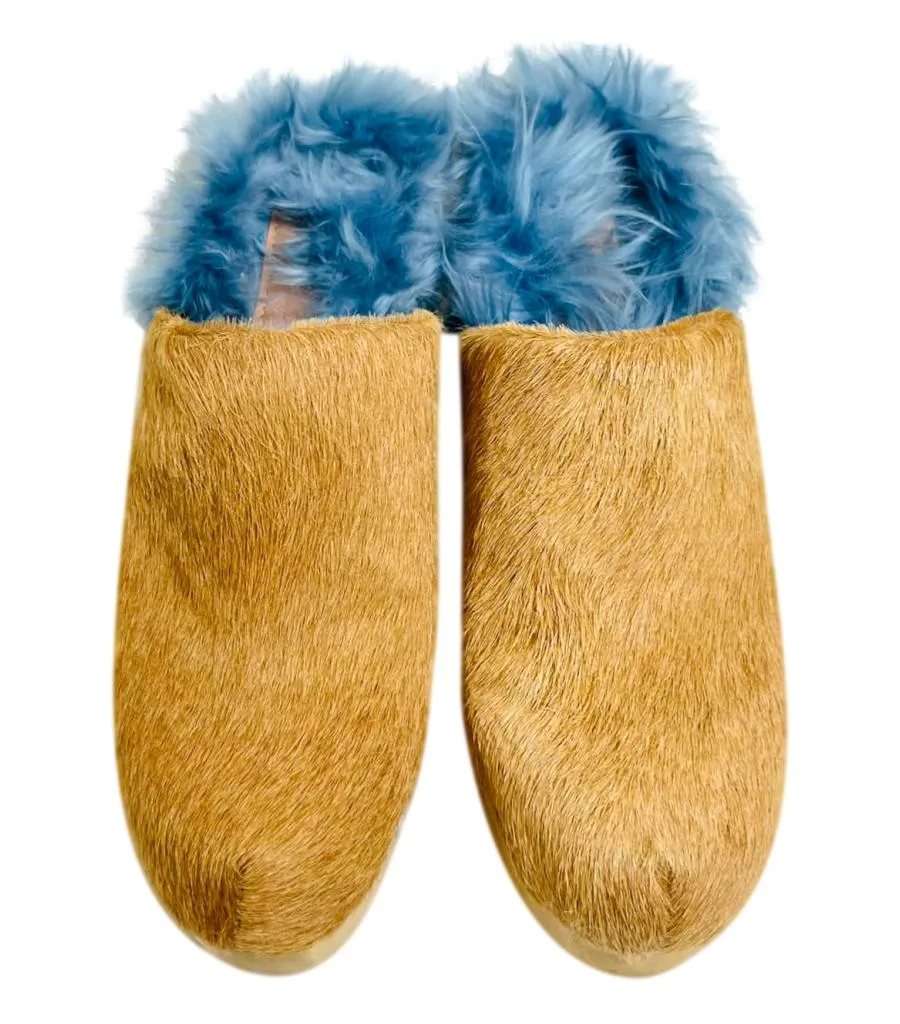 Rachel Comey Cow Hair & Alpaca Fur Clogs. Size 40.5