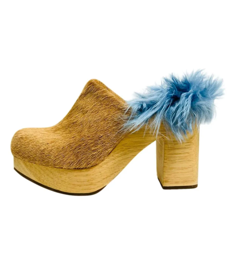 Rachel Comey Cow Hair & Alpaca Fur Clogs. Size 40.5