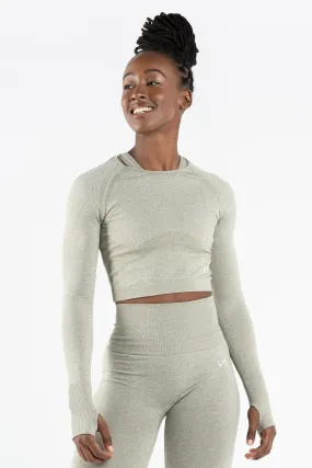 React Seamless Long Sleeve Crop Top