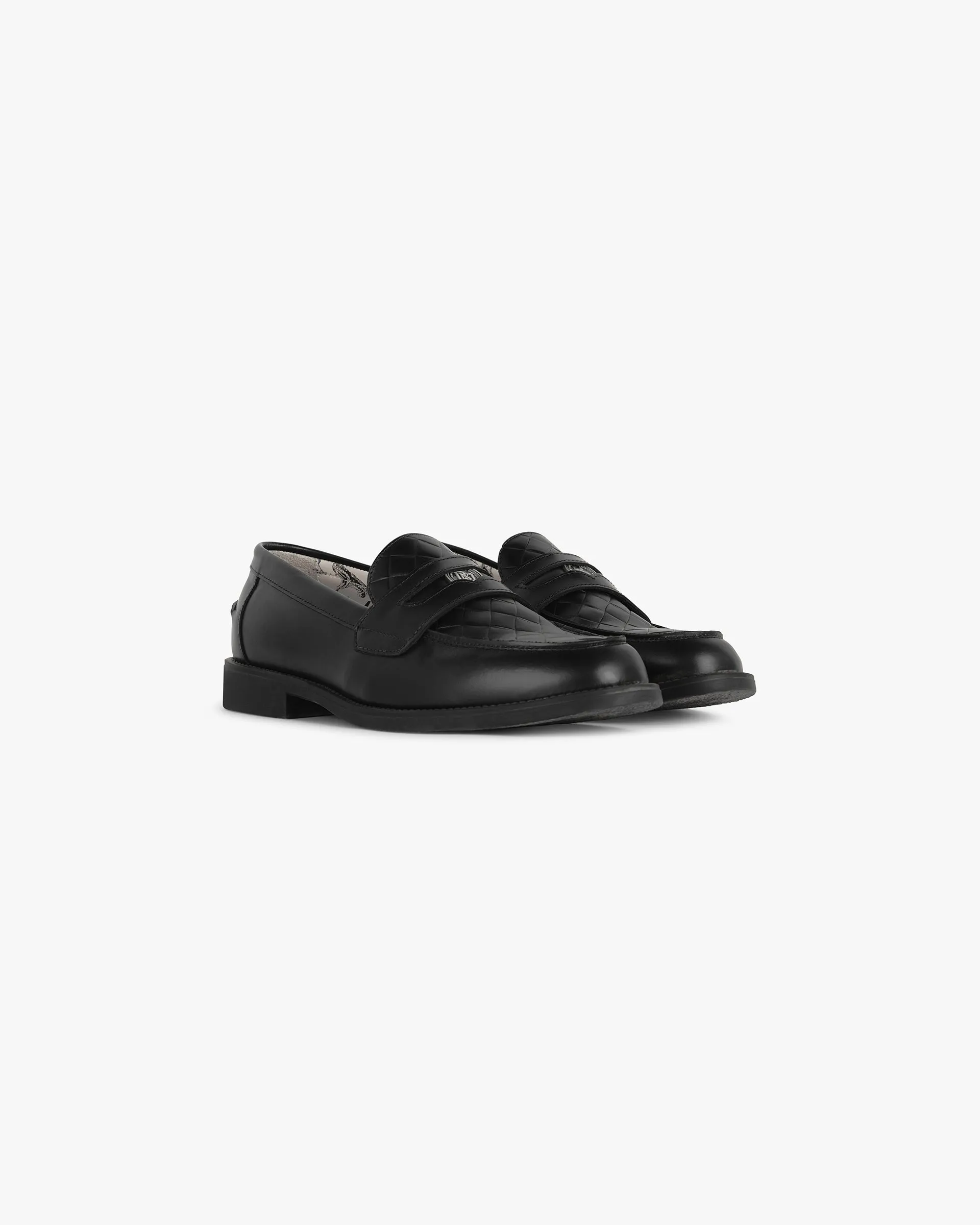 Represent X Duke   Dexter Leather Weave Loafer - Black