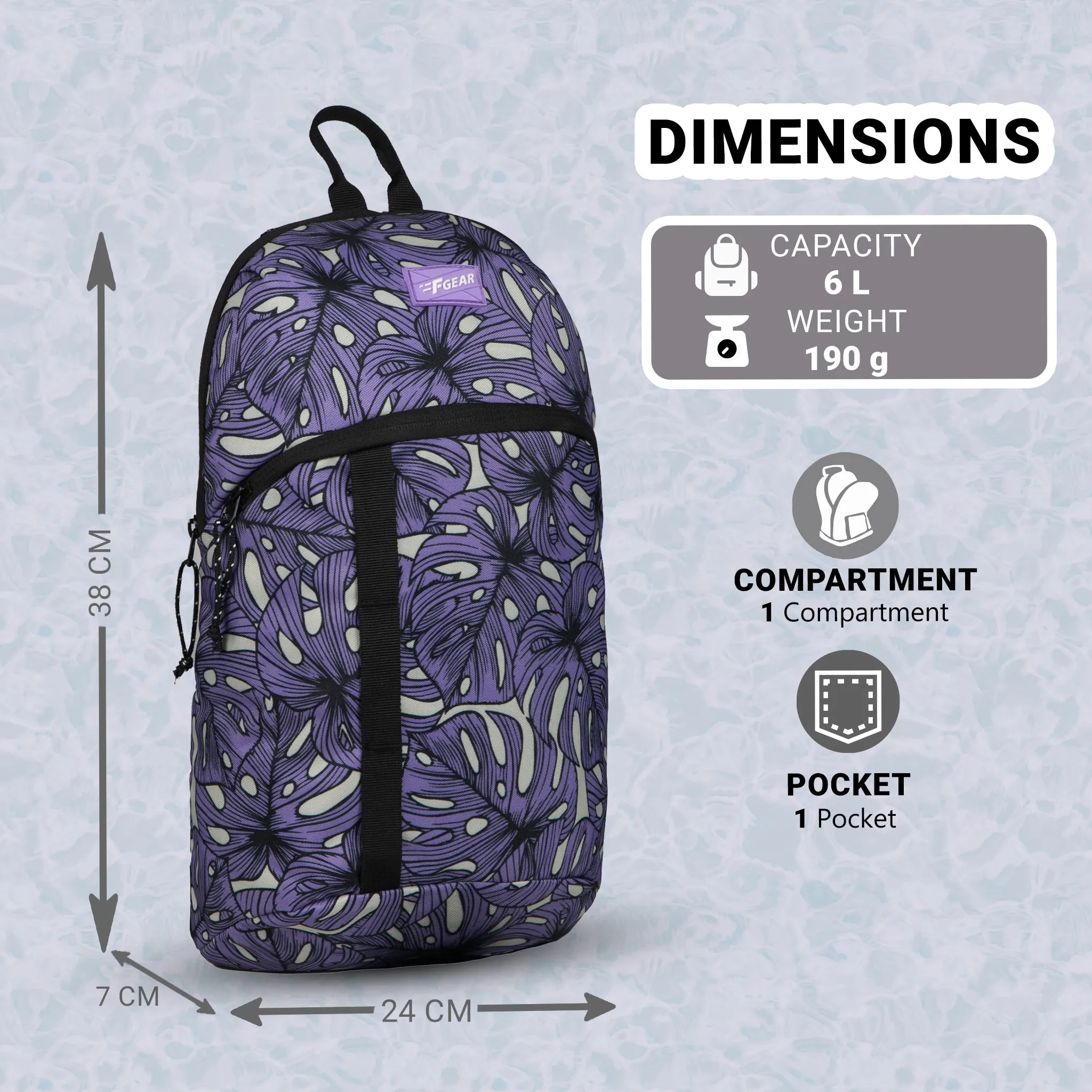 Ritz 6L Palm Lavender Black Backpack