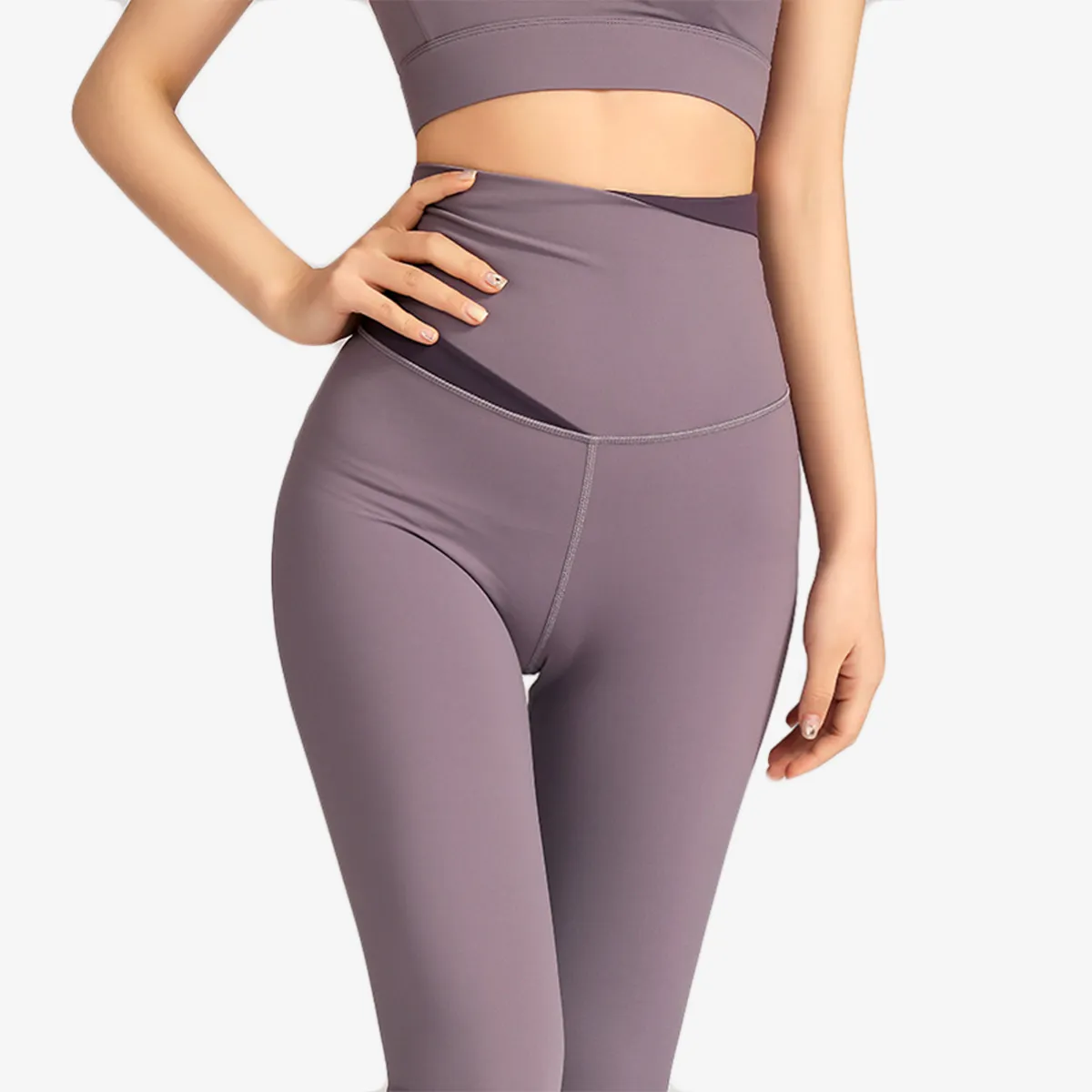 SALE - High Waist Two Tone Cut Out Leggings