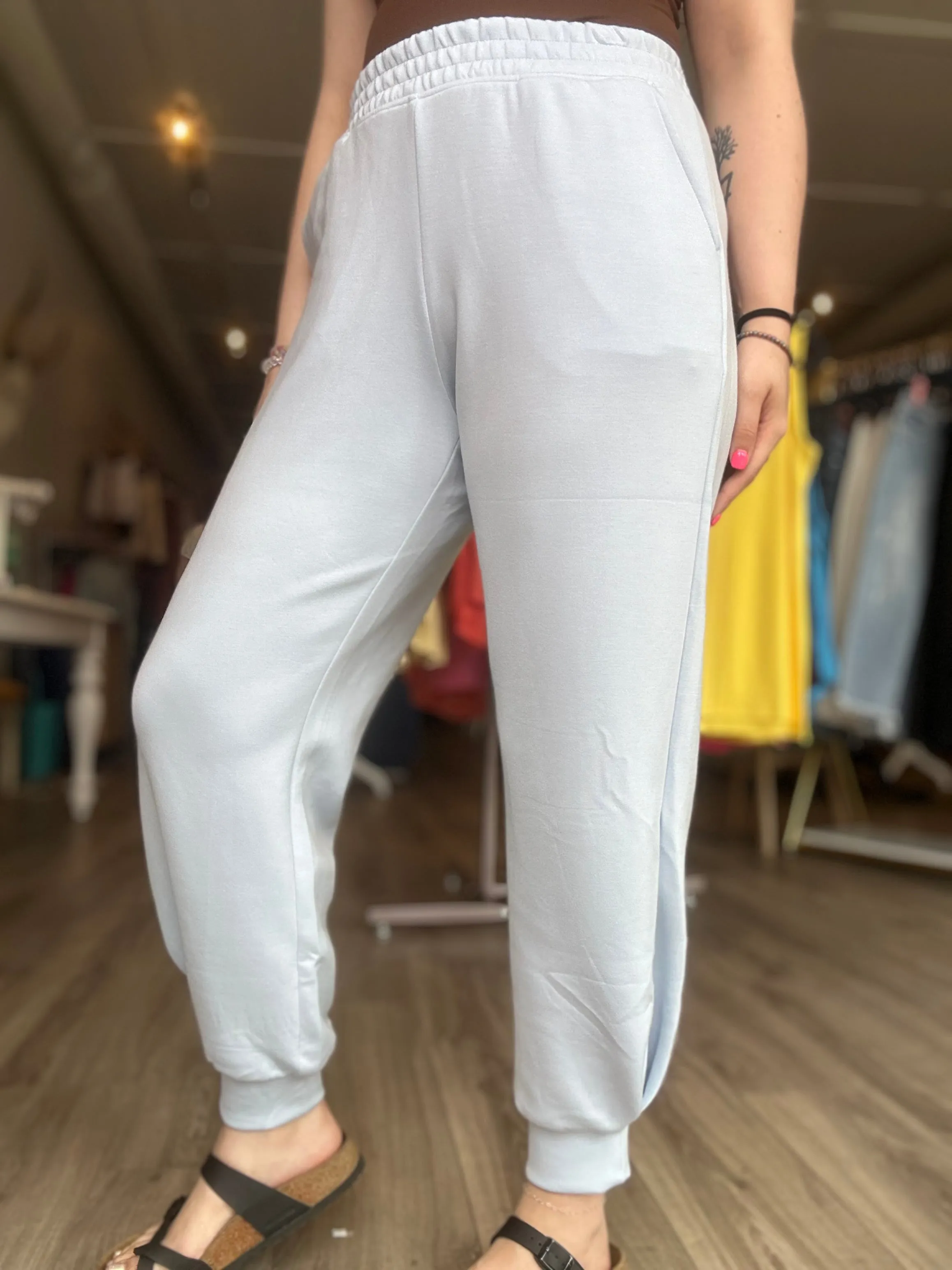 Soft Blue Scuba Joggers