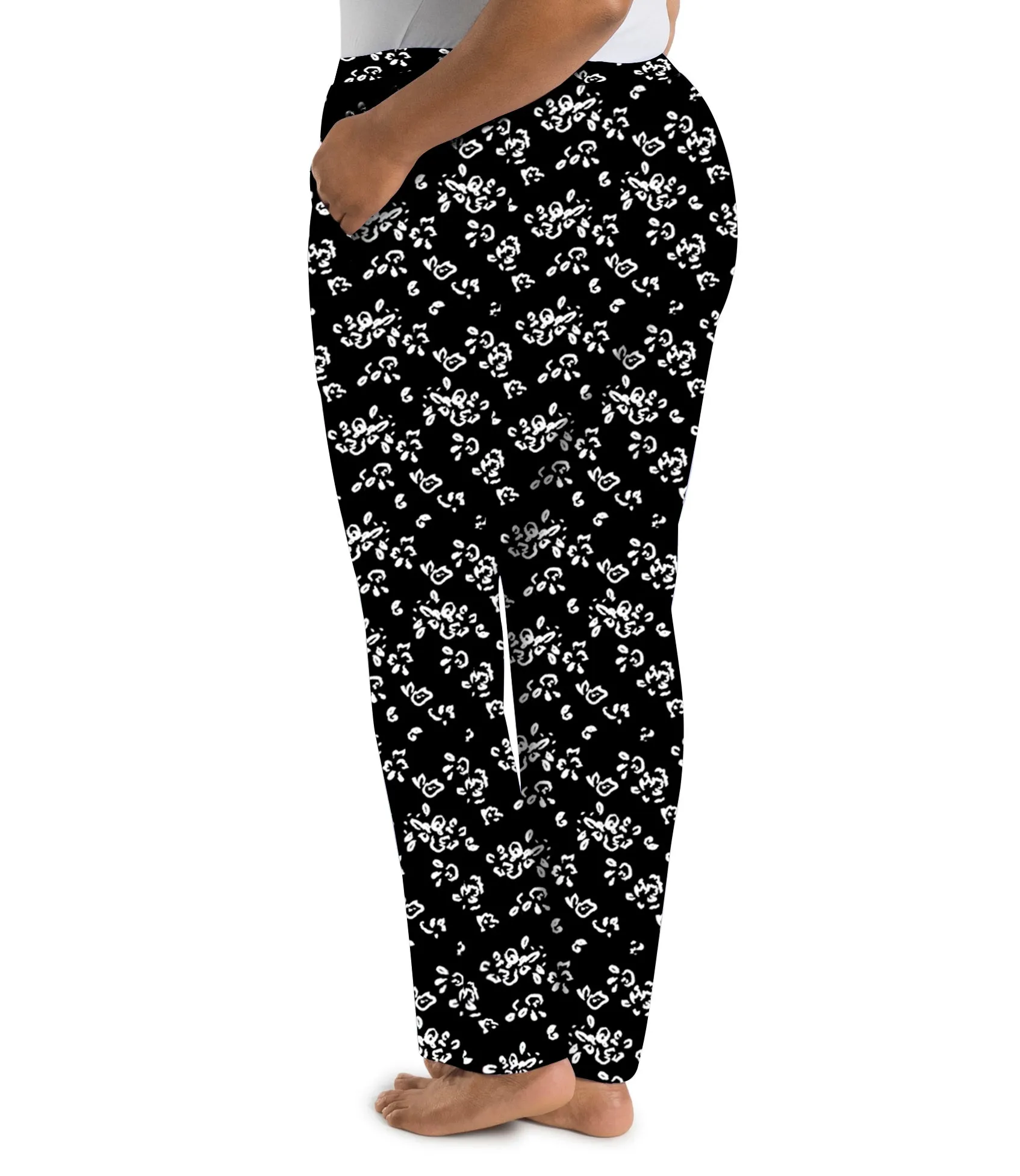 Stretch Naturals Lite Pocketed Pant Fresh Gardenia Print