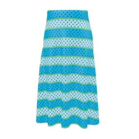 Striped Polkadot Midi Skirt