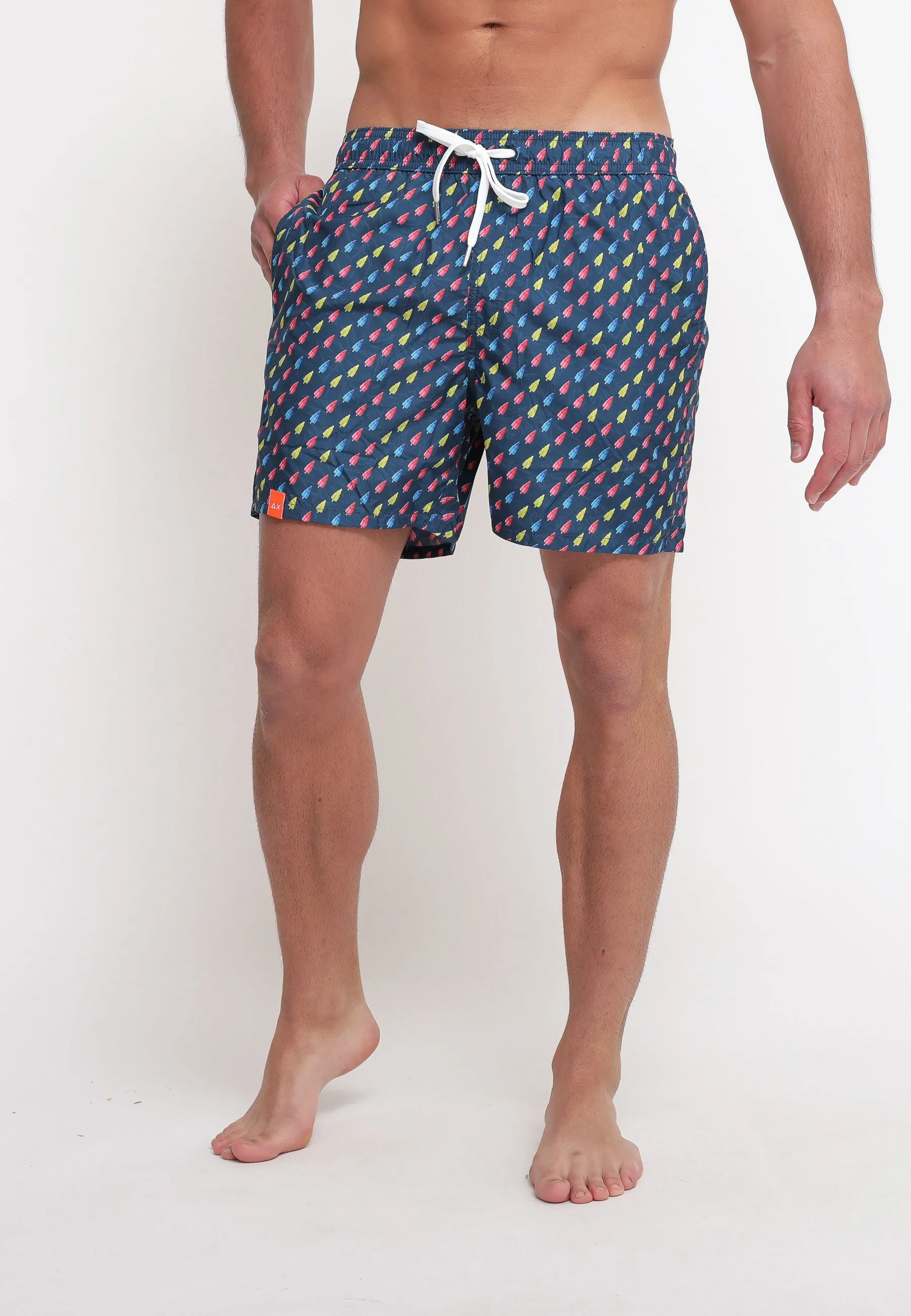 Swim Pant Small Print - Navy Blue