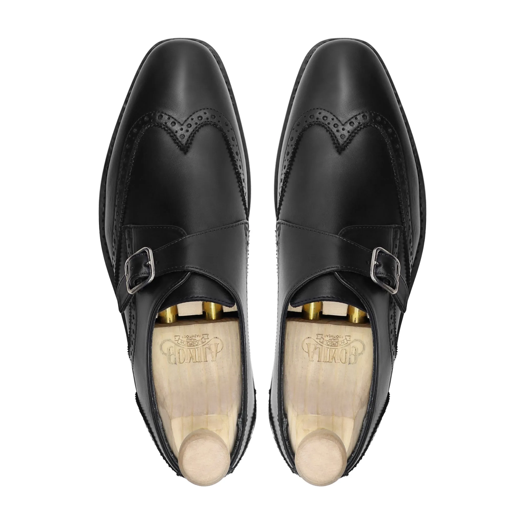 Tad Gy - Men's Black Calf Leather Single Monkstrap