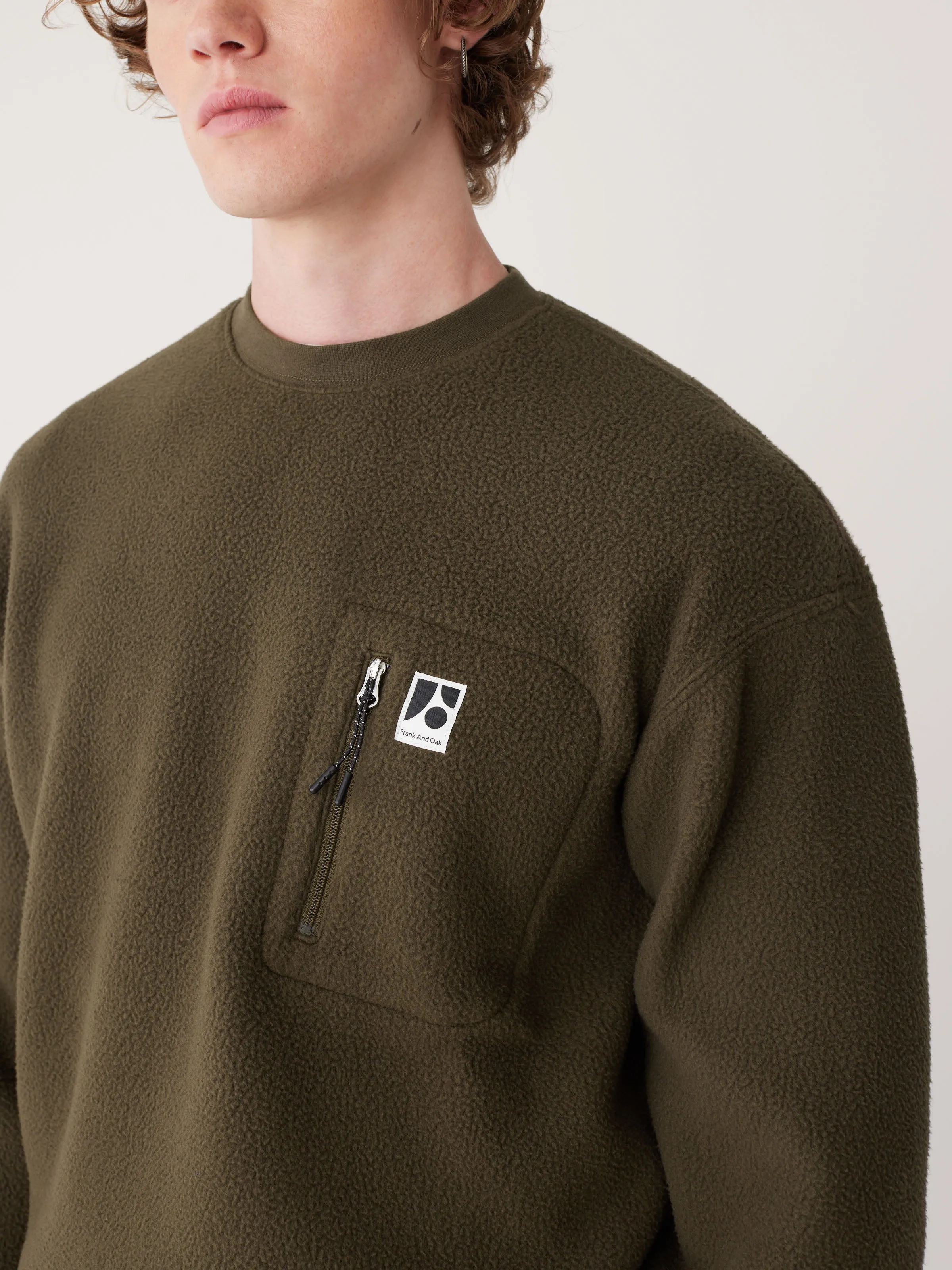 The Explorer Polar Fleece Crewneck in Dark Taupe