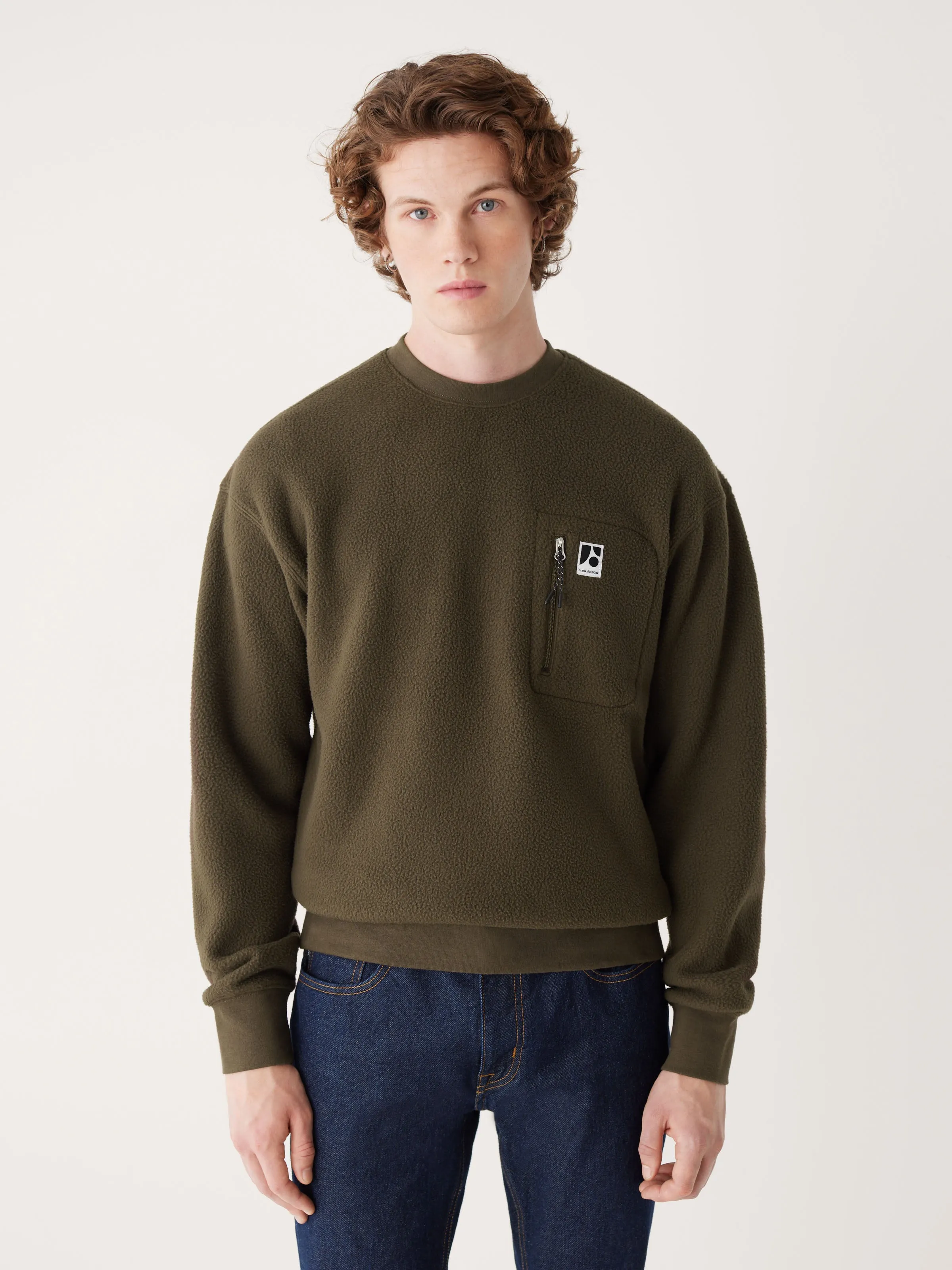 The Explorer Polar Fleece Crewneck in Dark Taupe