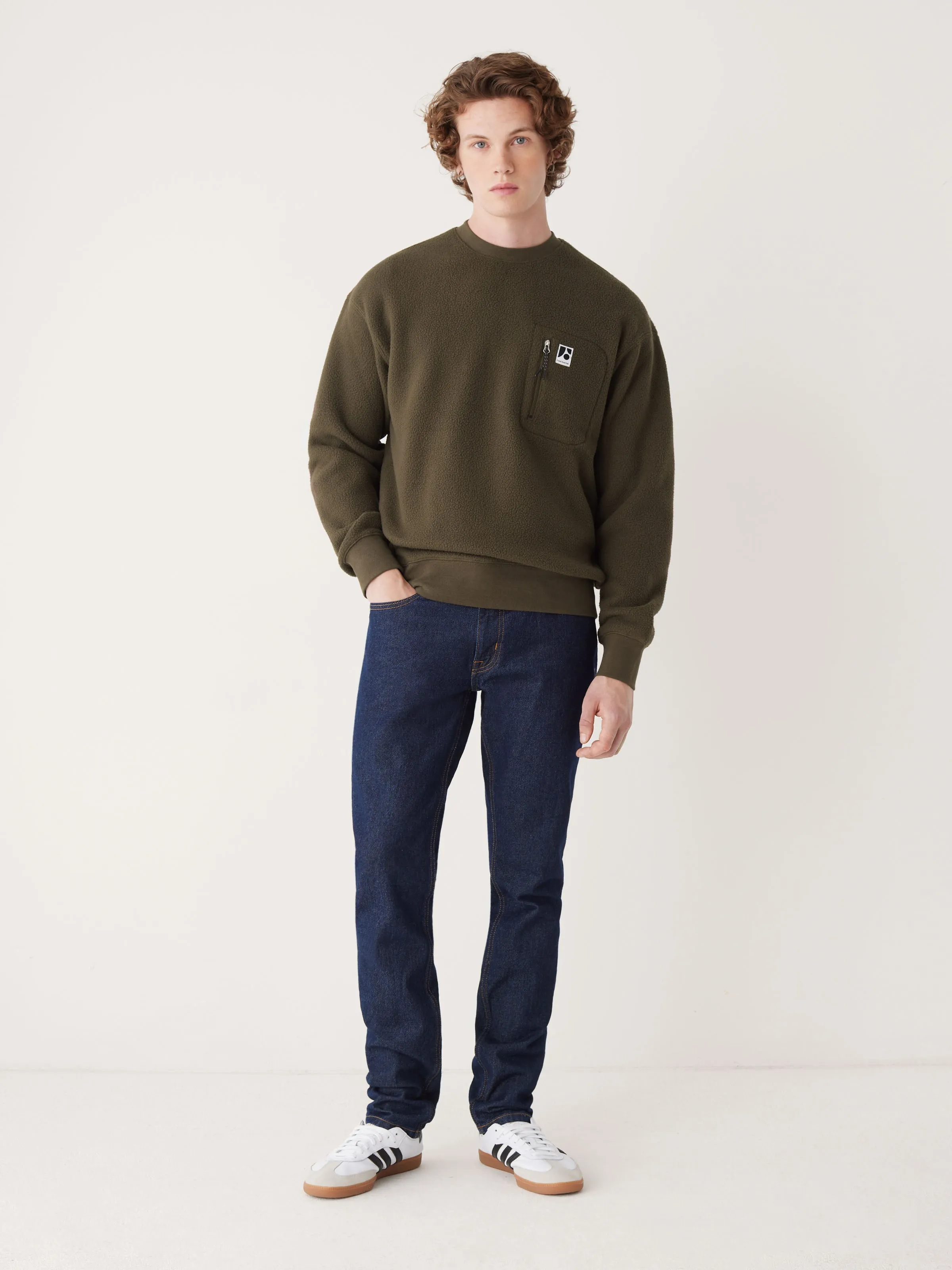 The Explorer Polar Fleece Crewneck in Dark Taupe