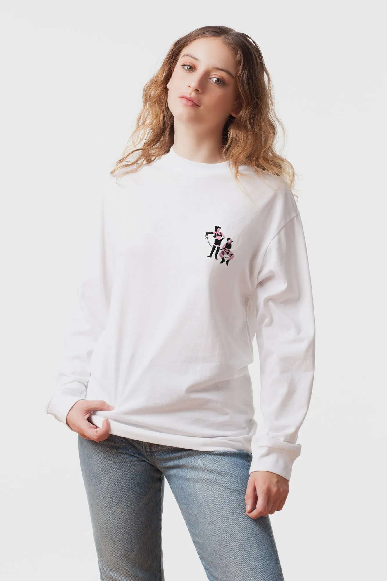 Tie Me If You Can – Embroidered Long Sleeve T-Shirt