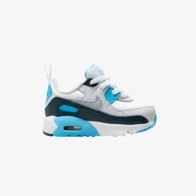 toddler nike air max 90 easyon (white/grey/blue)