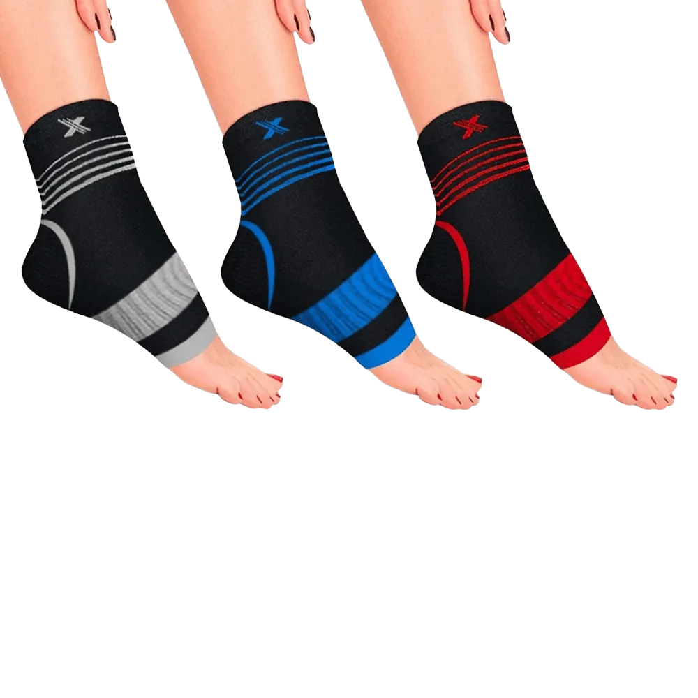 Ultra-V Striped Compression Ankle Sleeves