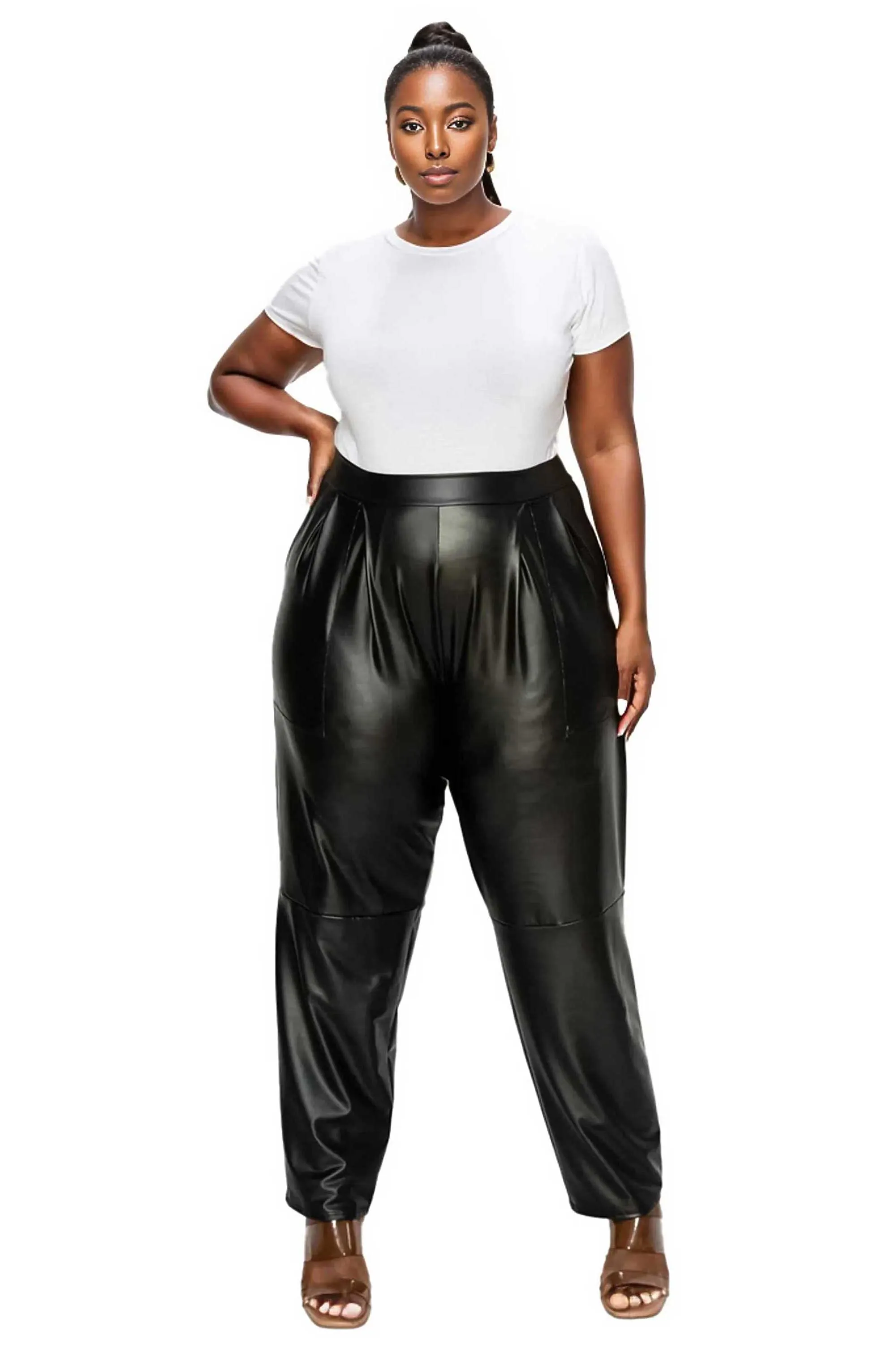 Vegan Leather Pocket Pants