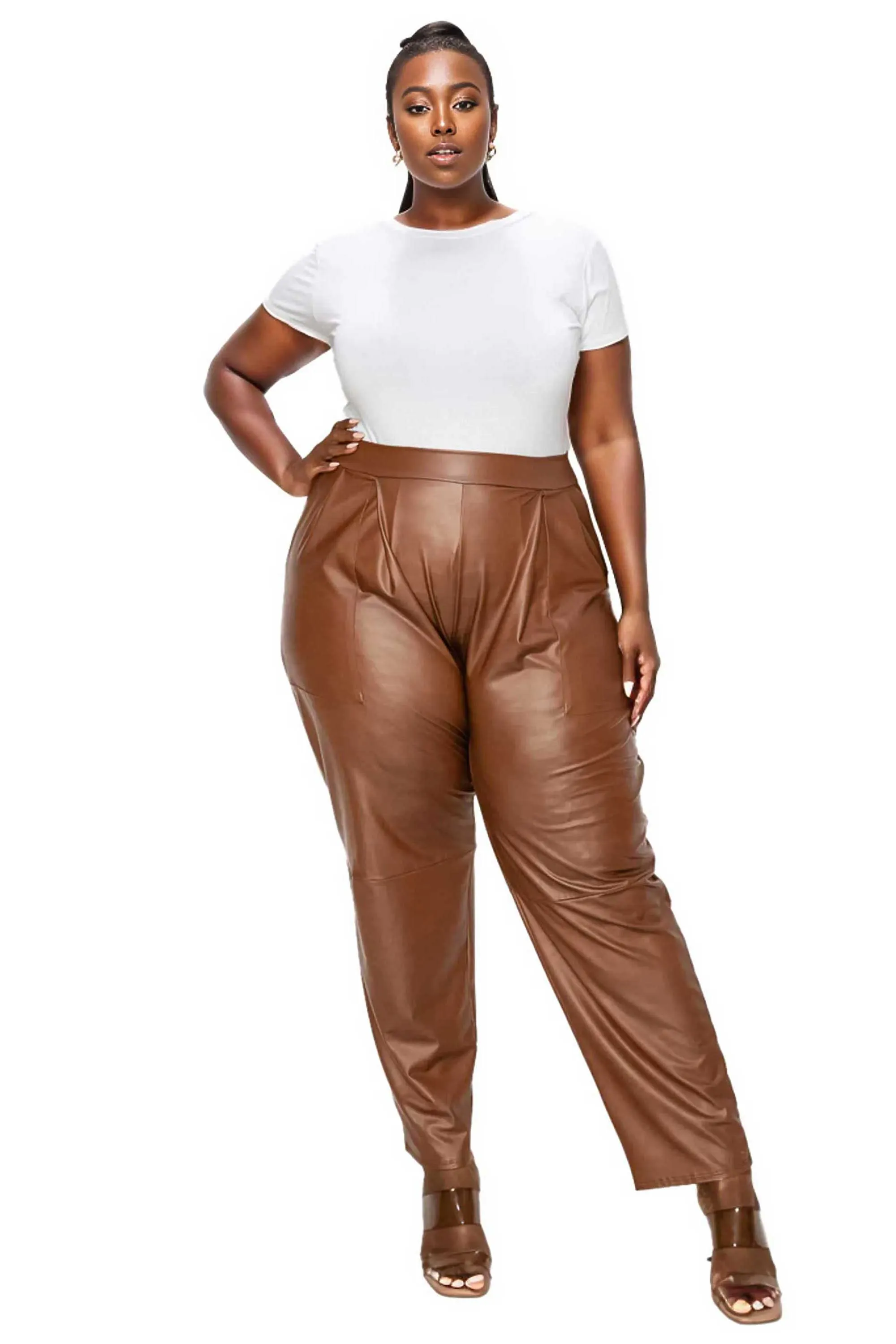 Vegan Leather Pocket Pants