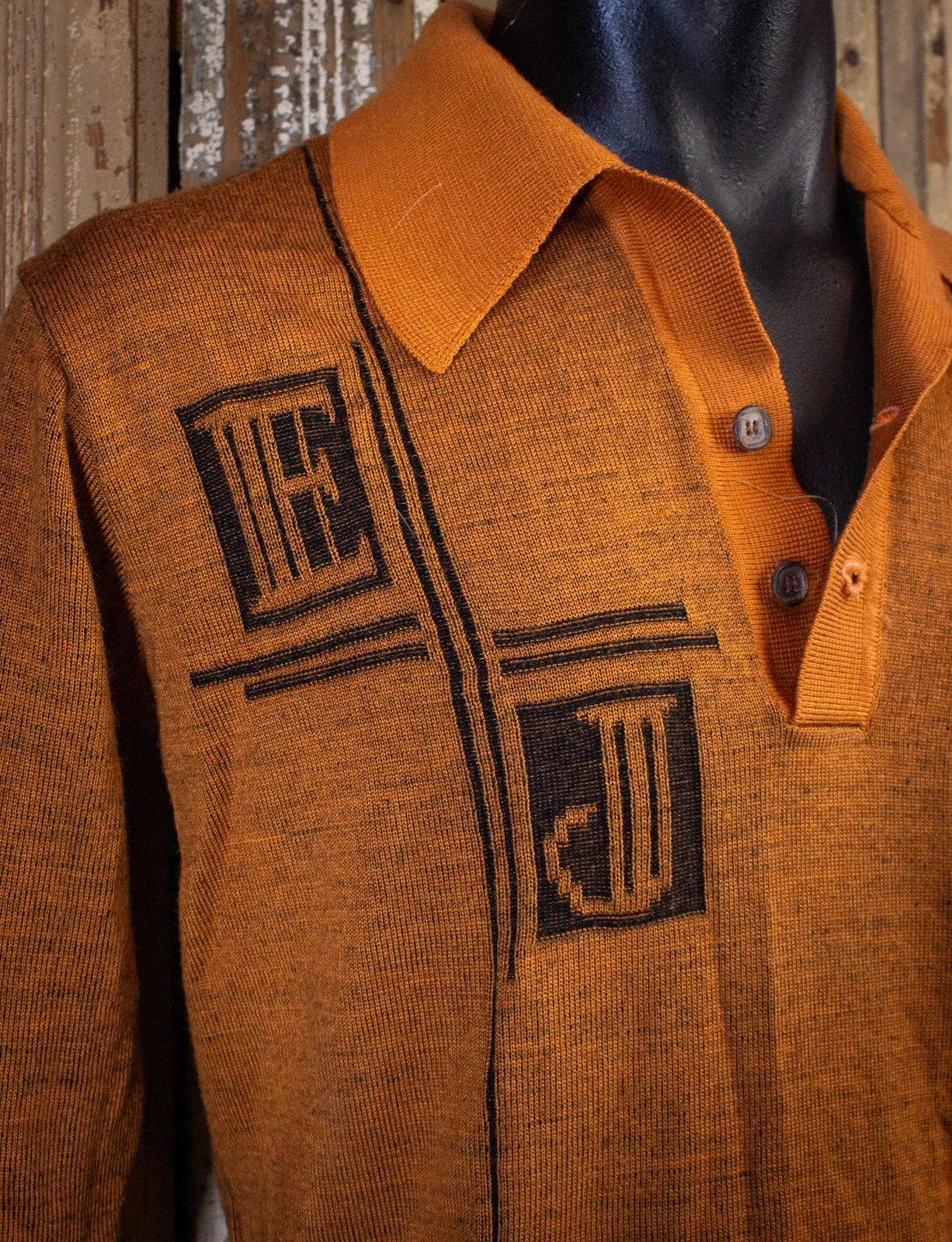 Vintage Elton John Sweater 70s Orange Medium