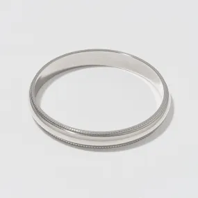 White Gold Classic Milgrain Wedding Band - Polished 3mm