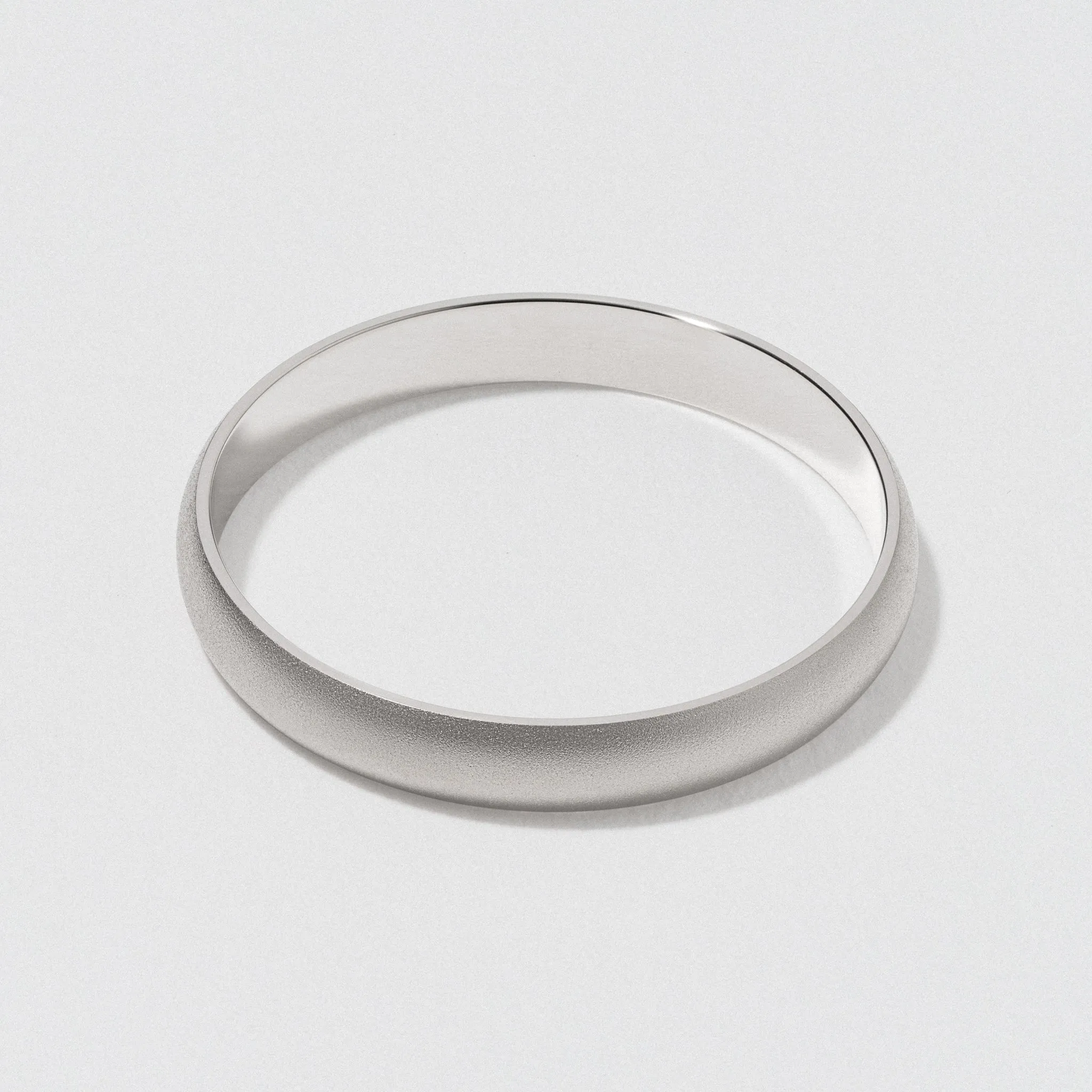 White Gold Classic Wedding Band - Matte 3mm