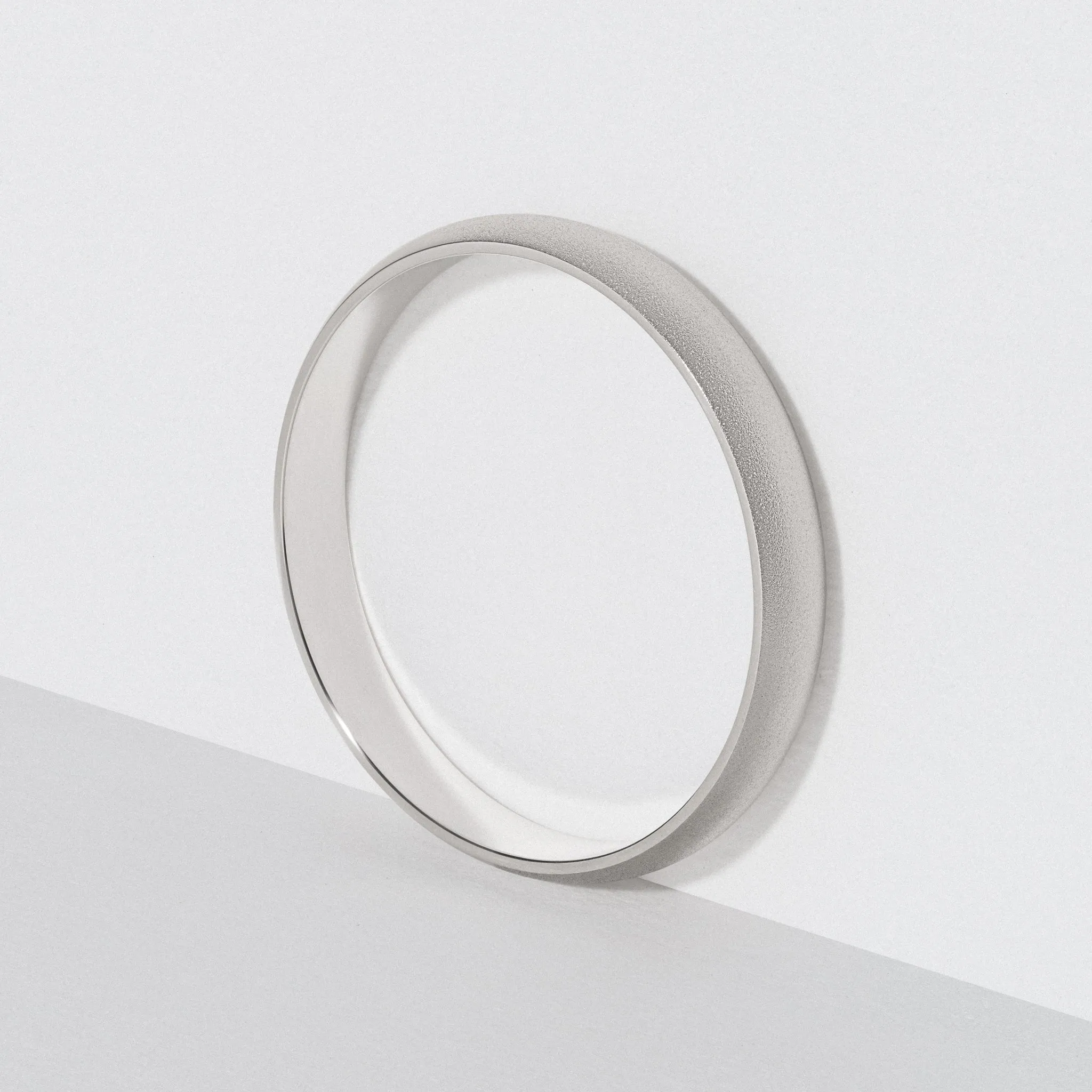 White Gold Classic Wedding Band - Matte 3mm