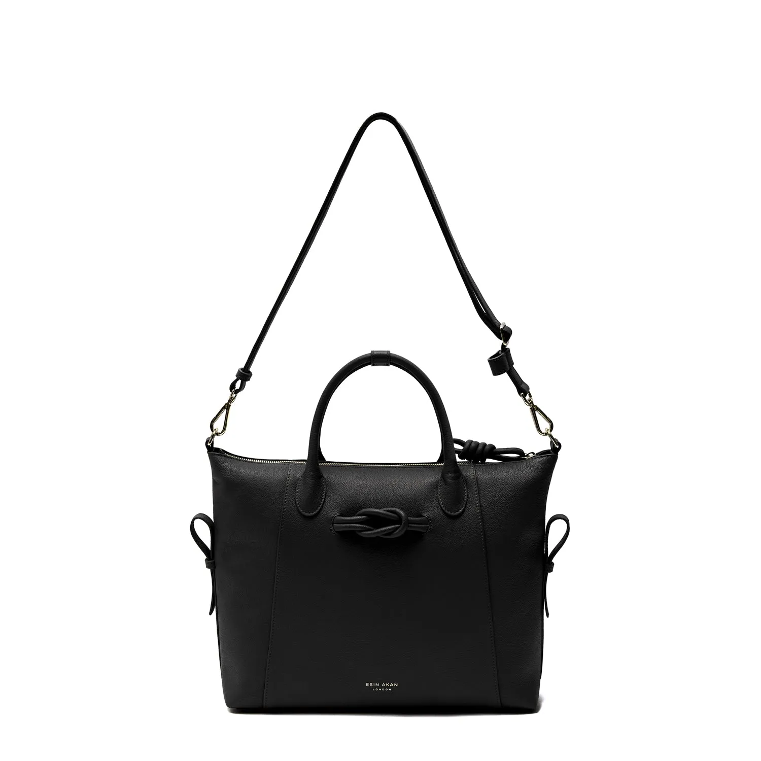 Wimbledon Leather Backpack Tote, Black