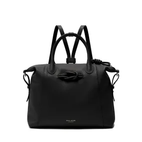 Wimbledon Leather Backpack Tote, Black