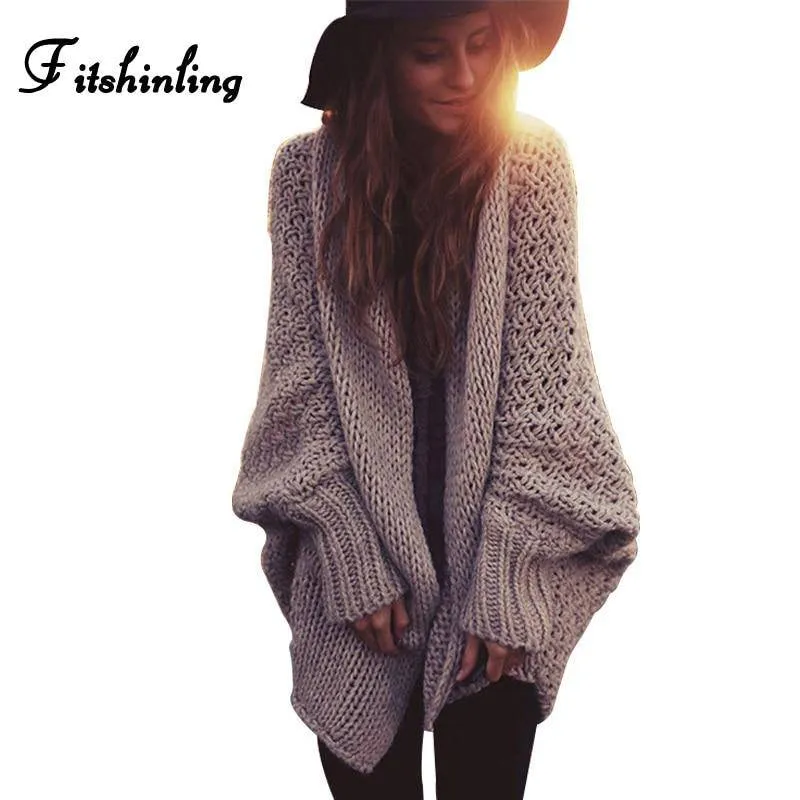 Winter Cardigans For Women Oversize "Batwing" Sleeves Long Cardigan