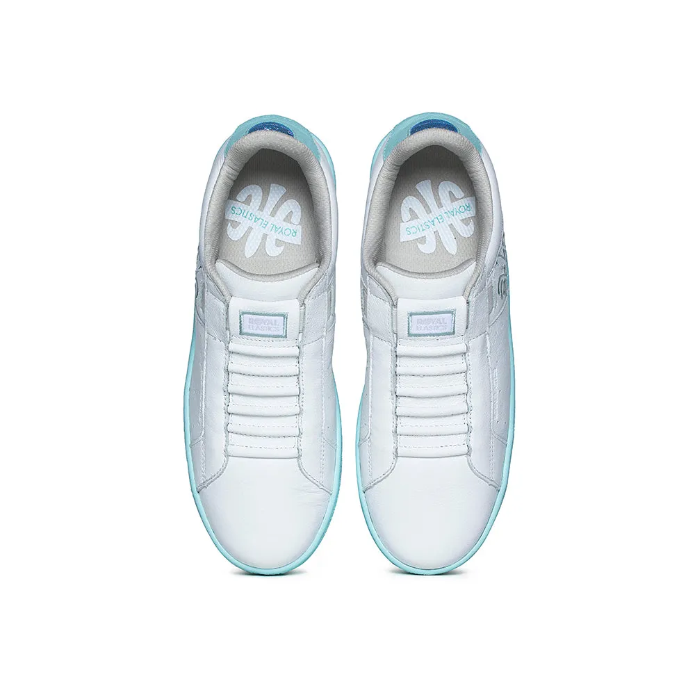 Women's Icon Genesis White Blue Leather Sneakers 91901-040