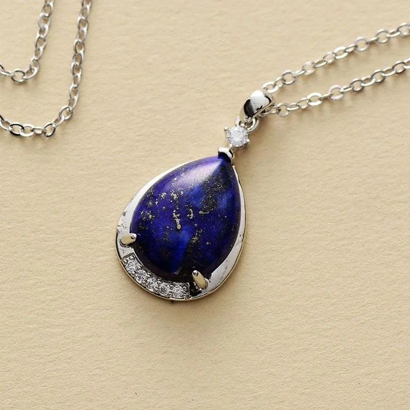 'Yuwin' Lapis Lazuli & Rhinestones Necklace